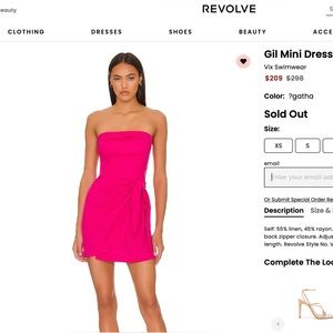 Dress from Revolve, ViX Paula Hermanny pink mini dress